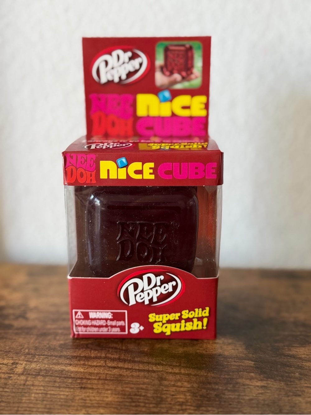 Dr Pepper Nice Cube Super Solid Squish Toy Needoh - Deep Red